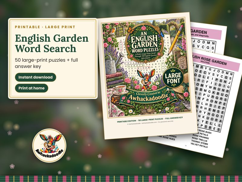 An English Garden Word Puzzles printable
