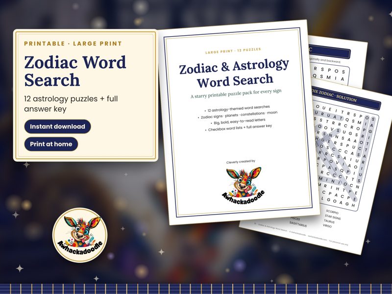Zodiac & Astrology Word Search printable